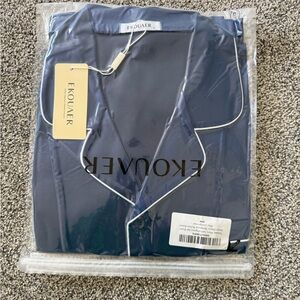 Ekouaer Navy Blue Pajama Set